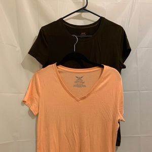 2 Tees, Brown Apt 9 and Peach Faded Glory